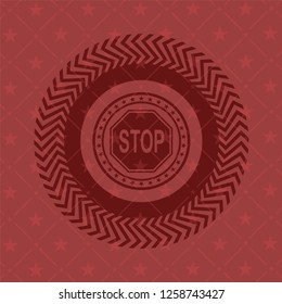 stop icon inside badge with red background
