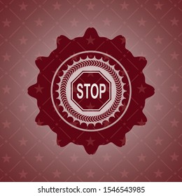 stop icon inside badge with red background