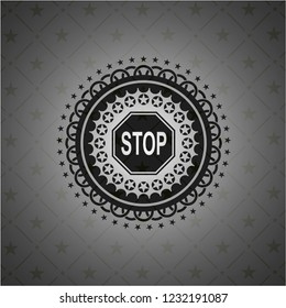 stop icon inside black badge