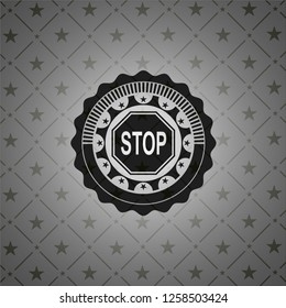 stop icon inside black badge
