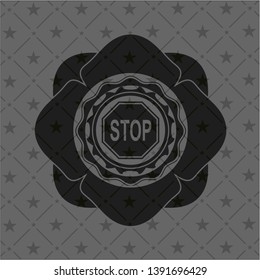 stop icon inside black badge