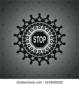 stop icon inside black badge