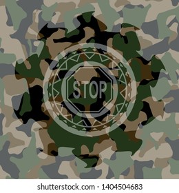 stop icon inside camo texture