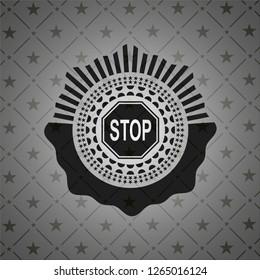 stop icon inside dark badge or emblem