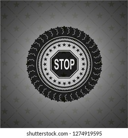 stop icon inside dark badge
