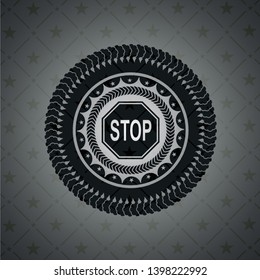 stop icon inside dark badge