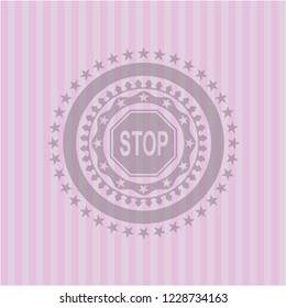 stop icon inside pink icon or emblem