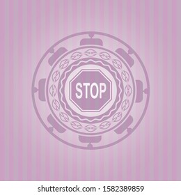 stop icon inside pink icon or emblem
