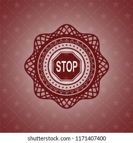 stop icon inside red icon or emblem