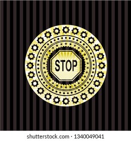stop icon inside shiny badge