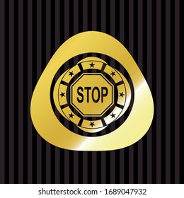 stop icon inside shiny badge