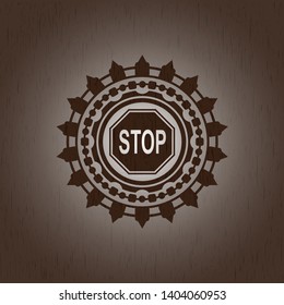 stop icon inside wooden signboards