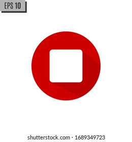 Stop Icon Isolated on White Background