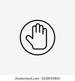 Stop icon isolated on the white background.