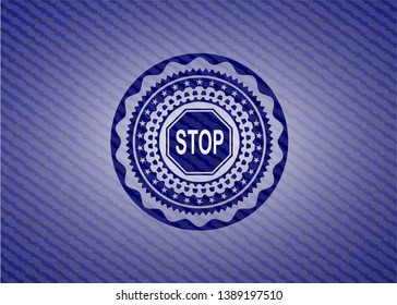 stop icon with jean texture