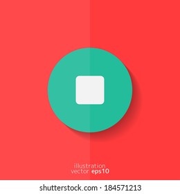 Stop icon.  Media player button. Flat design.