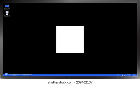 Stop icon. Media player on the screen monitor. Made vector illustration