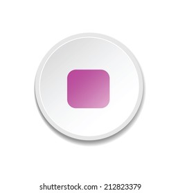 Stop icon. Metal player buttons. vector illustration 