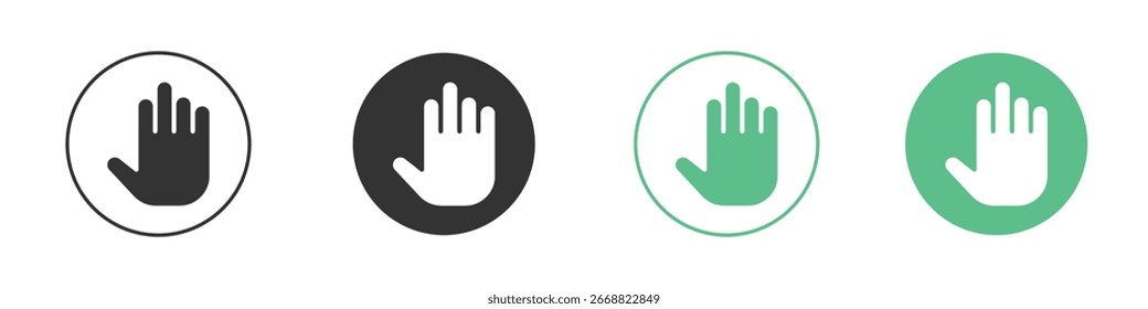 Stopp-Symbol Minimal Flat Line Vector Icon Set.