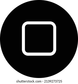 Icono De Detención, Signo Multimedia Y Símbolo Aislado En Fondo Blanco.