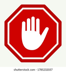 
stop icon. No entry hand sign. Road sign stops. stop symbol with a palm mark.