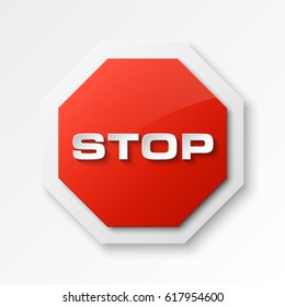 STOP icon, No entry icon, road sign, danger badge