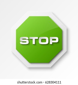 STOP icon, No entry icon, road sign, danger badge