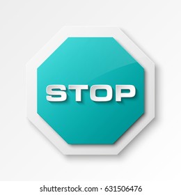 STOP icon, No entry icon, road sign, danger badge