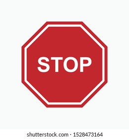 Stop Icon. Prohibition, Caution. Information Board, Street Element Symbol. Applied for Design, Presentation, Website or Apps Elements - Vector.