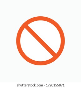 Detener icono. Símbolo de prohibición. Presentado en el estilo de arte de la línea naranja.
