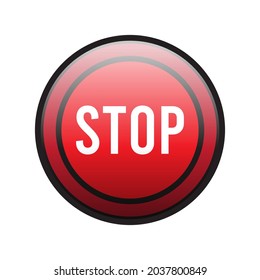 Stop Icon Red Color Illustration Button Stock Vector (royalty Free 