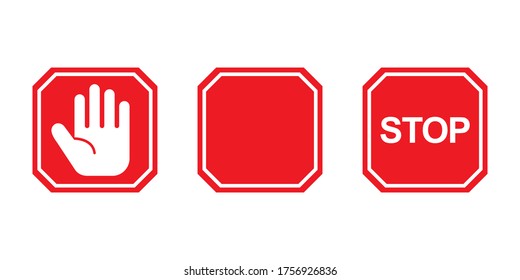 Stop icon. Red stop symbol, stop sign. flat style design. Vector graphic illustration. Suitable for website design, logo, app, template, and ui. 