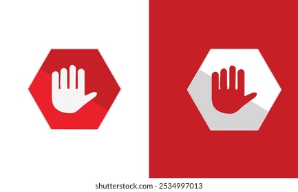 stop icon with red and white background