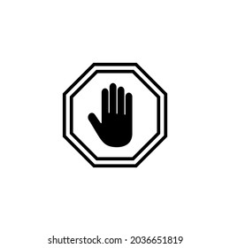 Stop icon. stop road sign. hand stop sign and symbol. Do not enter stop red sign with hand
