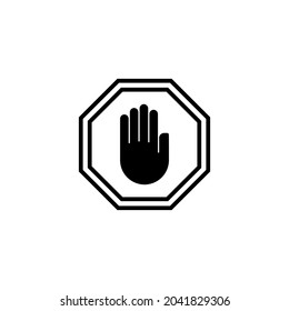 Stop icon. stop road sign. hand stop sign and symbol. Do not enter stop red sign with hand