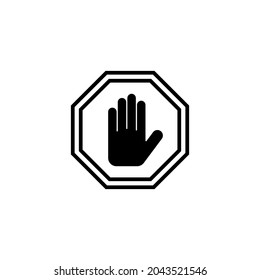 Stop icon. stop road sign. hand stop sign and symbol. Do not enter stop red sign with hand