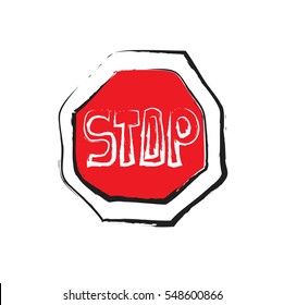 Stop icon, road signs, vector