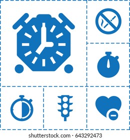 Stop icon. set of 6 stop filled icons such as traffic light, minus favorite, no smoking