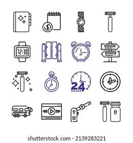 stop Icon Set with line icons. Modern Thin Line Style. Suitable for Web and Mobile Icon. Vector illustration EPS 10.