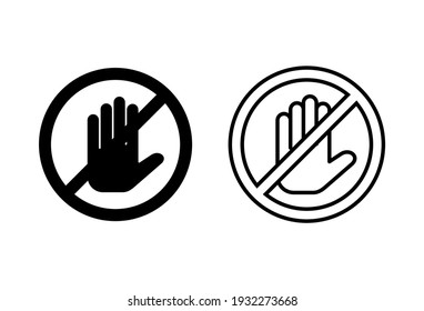 Stop icon set. stop road sign. hand stop icon vector