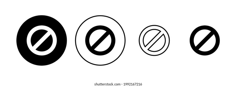 Detener conjunto de iconos. señal de paro de carretera. vector de icono de parada de mano