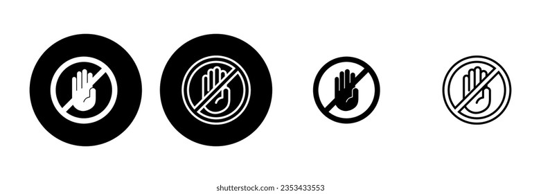 Stop icon set. stop road sign. hand stop icon vector