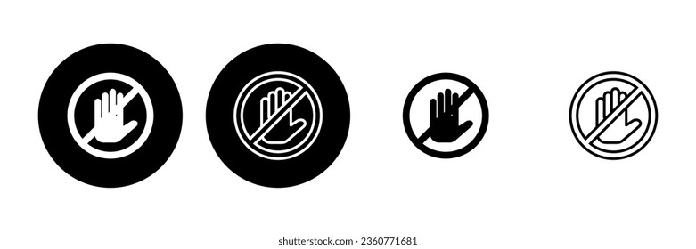 Stop icon set. stop road sign. hand stop icon vector