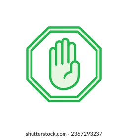 Stop icon set. stop road sign. hand stop icon vector