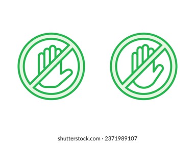Detener conjunto de iconos. señal de paro de carretera. vector de icono de parada de mano