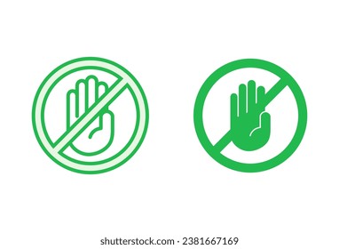Detener conjunto de iconos. señal de paro de carretera. vector de icono de parada de mano