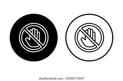 Stop icon set. stop road sign. hand stop icon vector