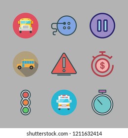 stop icon set. vector set about button, traffic lights, ambulance and stopwatch icons set.