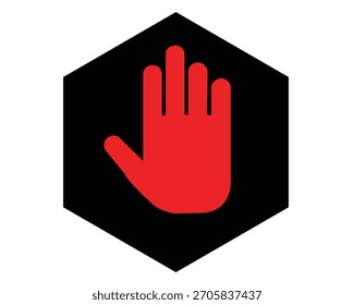 Sinal de ÍCONE PARAR isolado. Sinal de interrupção de vetor