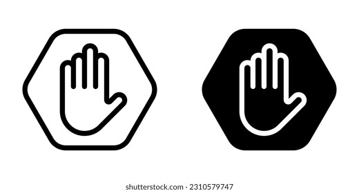 Stoppen Sie das Symbol. Unterschrift für mobiles Konzept und Webdesign. Vektorgrafik